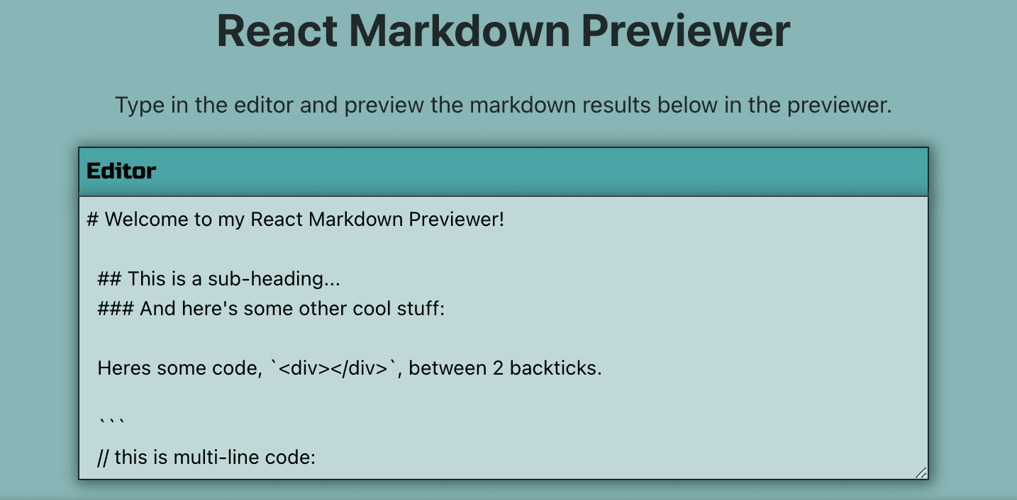 Markdown Previewer screenshot