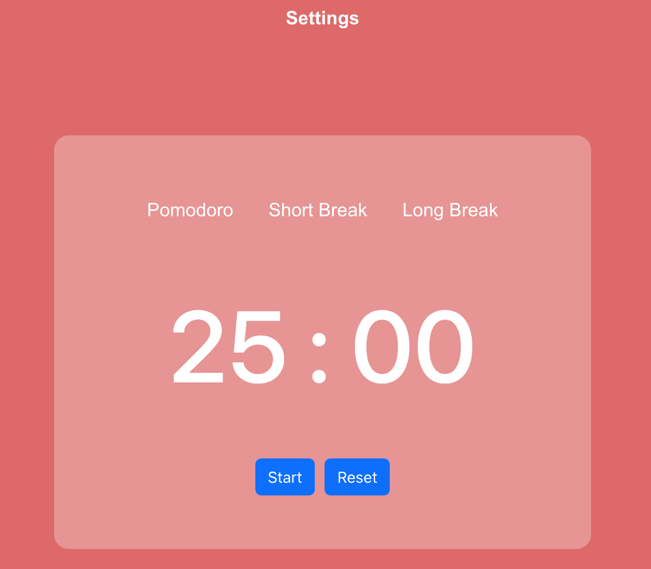 Pomodoro Clock screenshot